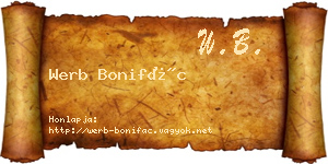 Werb Bonifác névjegykártya